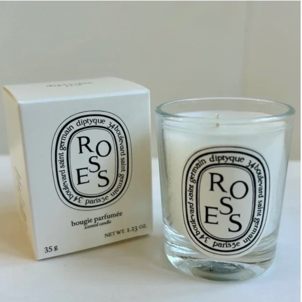 Diptyque Paris Eau Roses Scented Bougie Parfumee Candle 35g